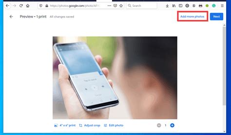 Printing from Google Photos.